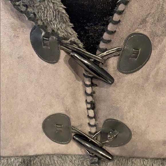 NWT Hood Wool Blend Faux Suade/Leather Teddy Coat - Picture 5 of 10